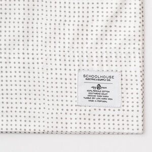 schoolhouse gray dot percale sheet set queen size nwt